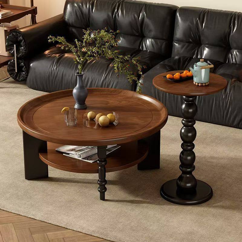 [PRE-ORDER] Solid Oak French retro solid wood coffee table, small apartment living room, American vintage tea table.